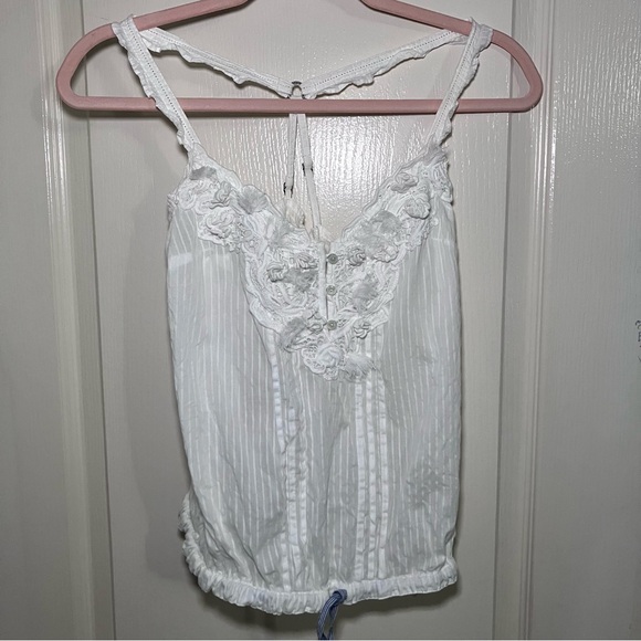 Abercrombie & Fitch Tops - Abercrombie & Fitch White Top with Blue Trim Label Detail